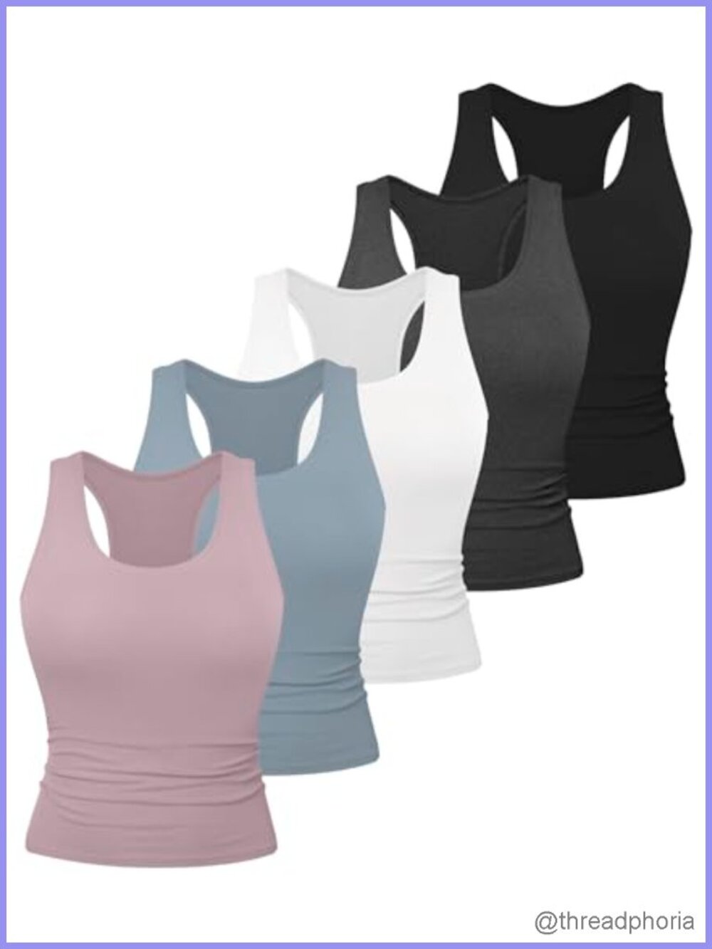 5 Pack Racerback Tank Tops for Women